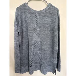 Lululemon Open Knit Sweater Gray Long Sleeve Lightweight Pullover - L/XL